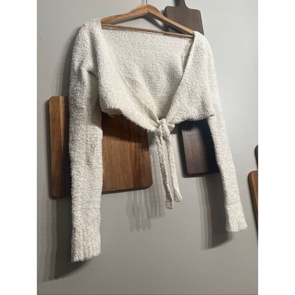 SKIMS Sweaters - Skims Womens cream Tie Front Cropped Cardigan Sweater Size Small/Medium